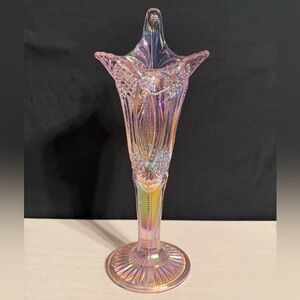 Mosser Pink Carnival Glass JIP Vase